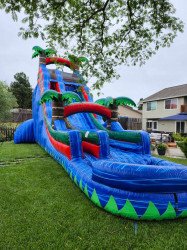 22ft Blue Tropical Paradise Waterslide