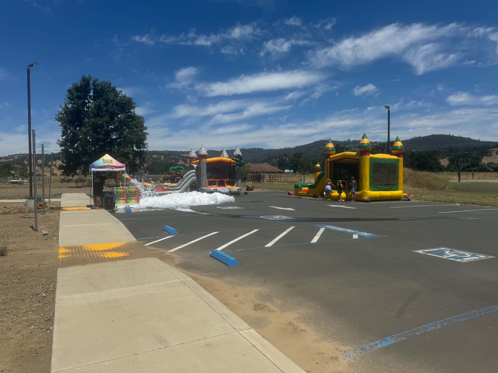Inflatable and foam party rentals at Hidden Valley Community Church Freedom Fest in Hidden Valley Lake, CA